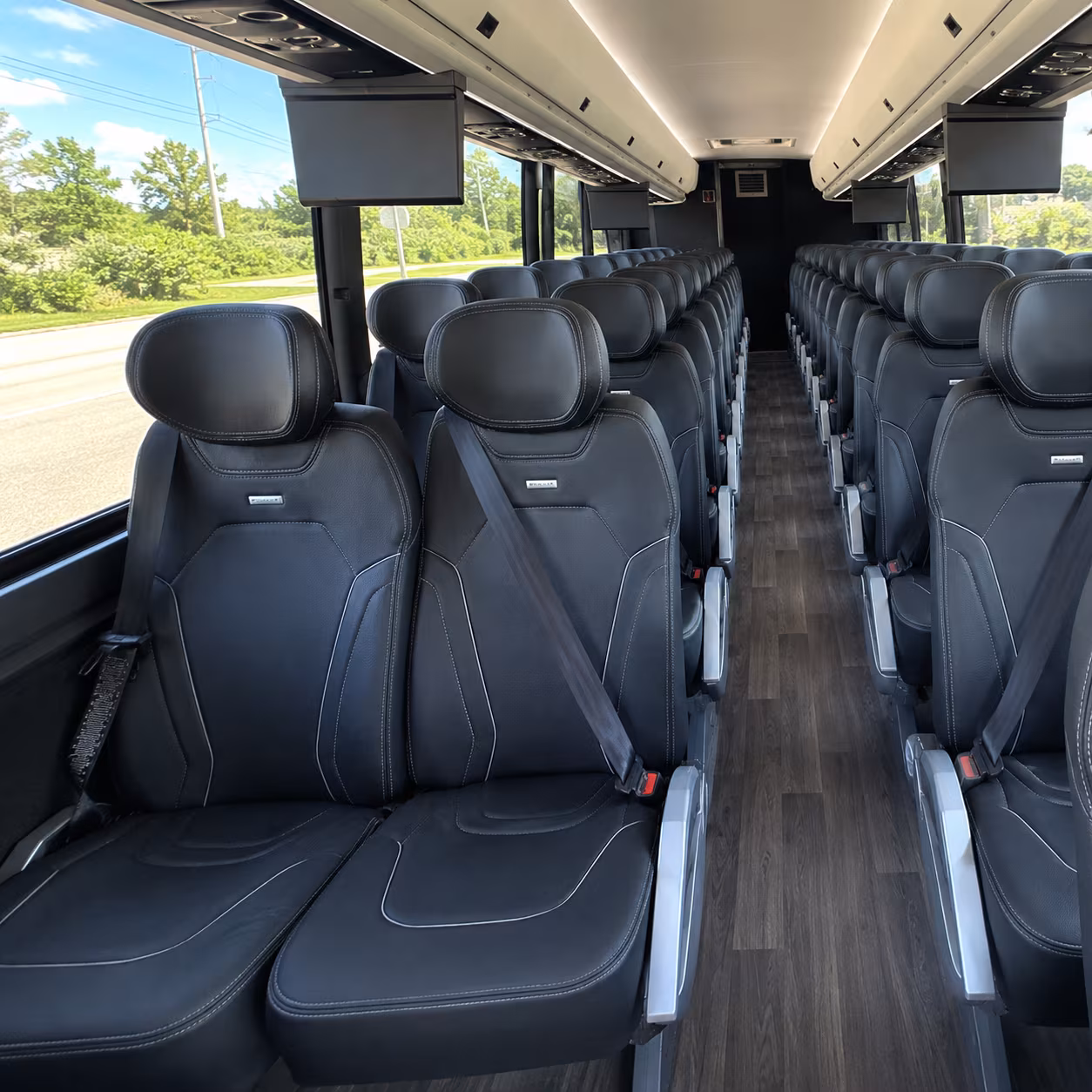 concord 47 passenger charter bus inside